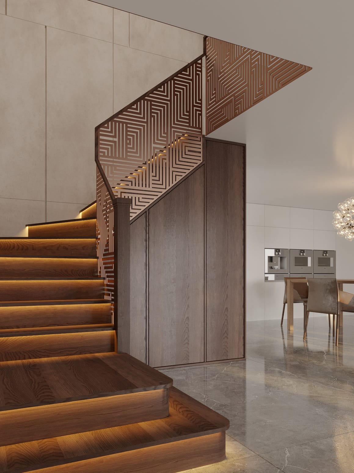 Bespoke staircase visual design and render