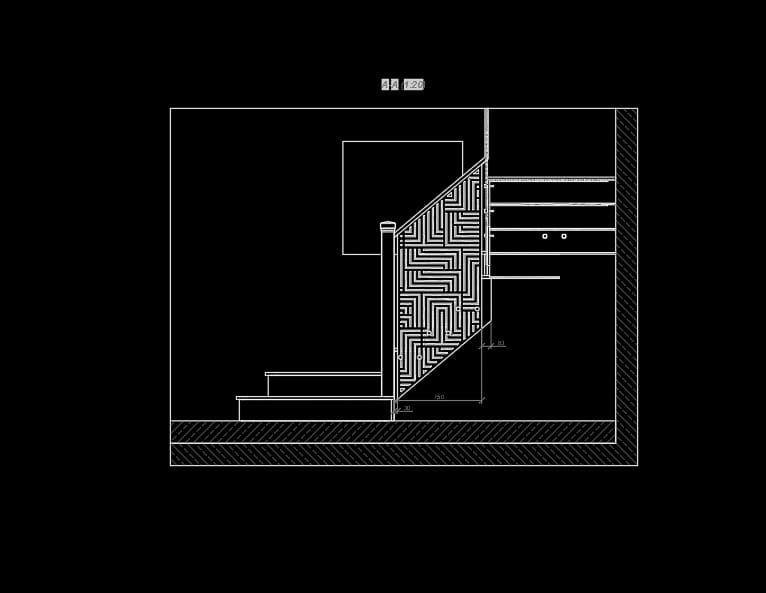 Detailed drawing of bespoke balustrades for a staircase