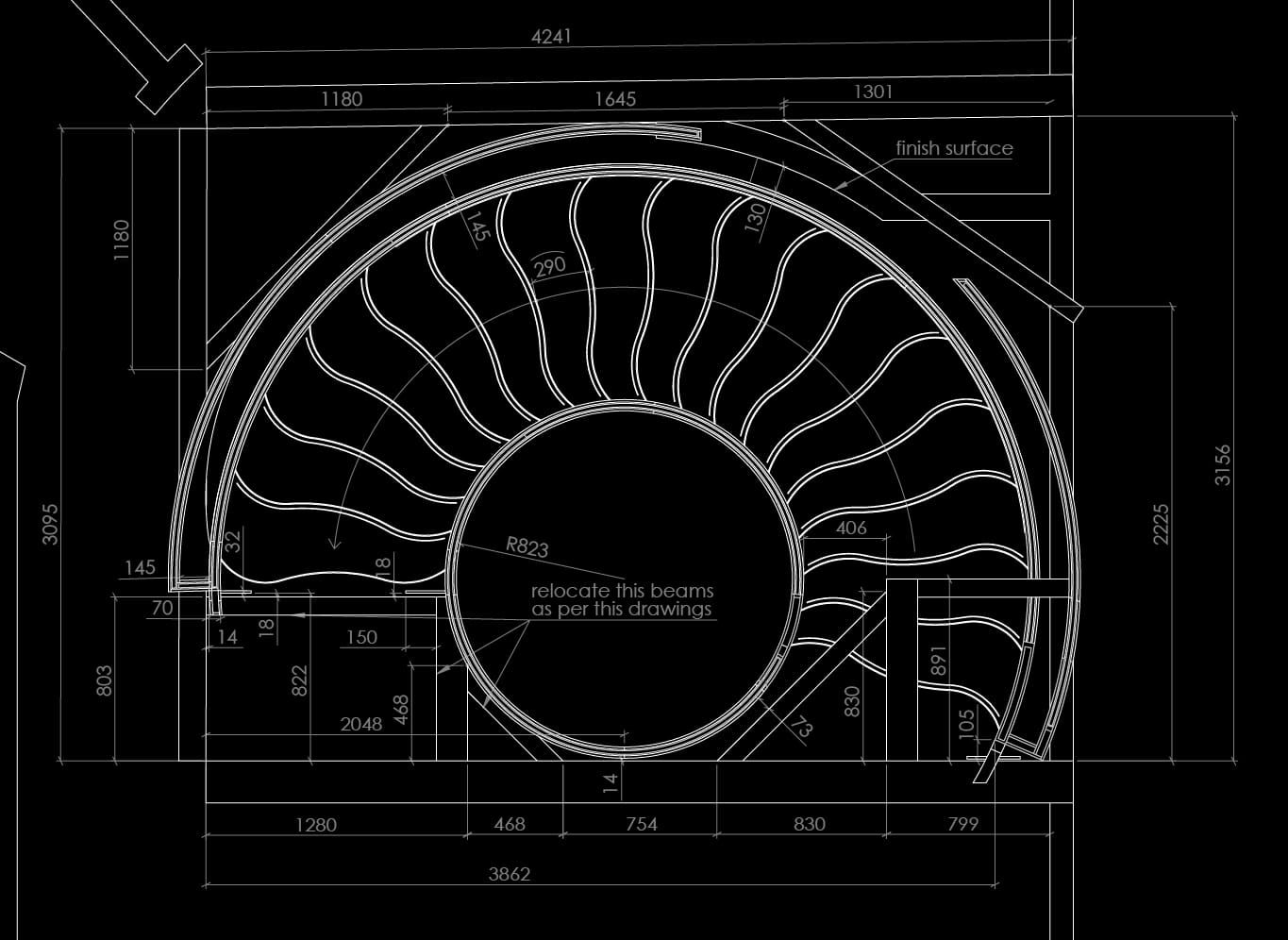 Bespoke staircase blueprint and drawing 7