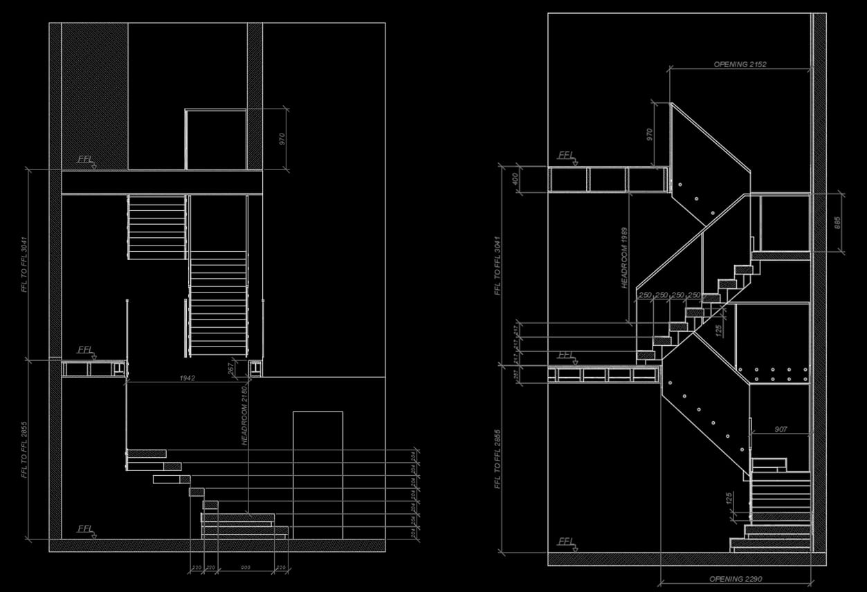 Bespoke staircase blueprint and drawing 14