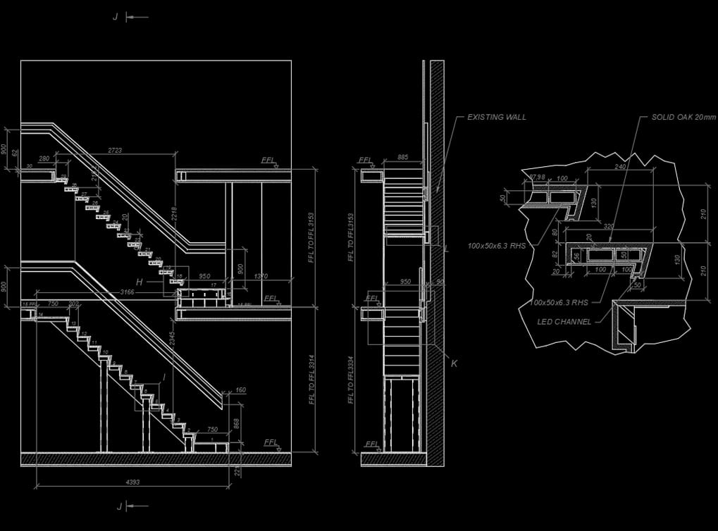 Bespoke staircase blueprint and drawing 9