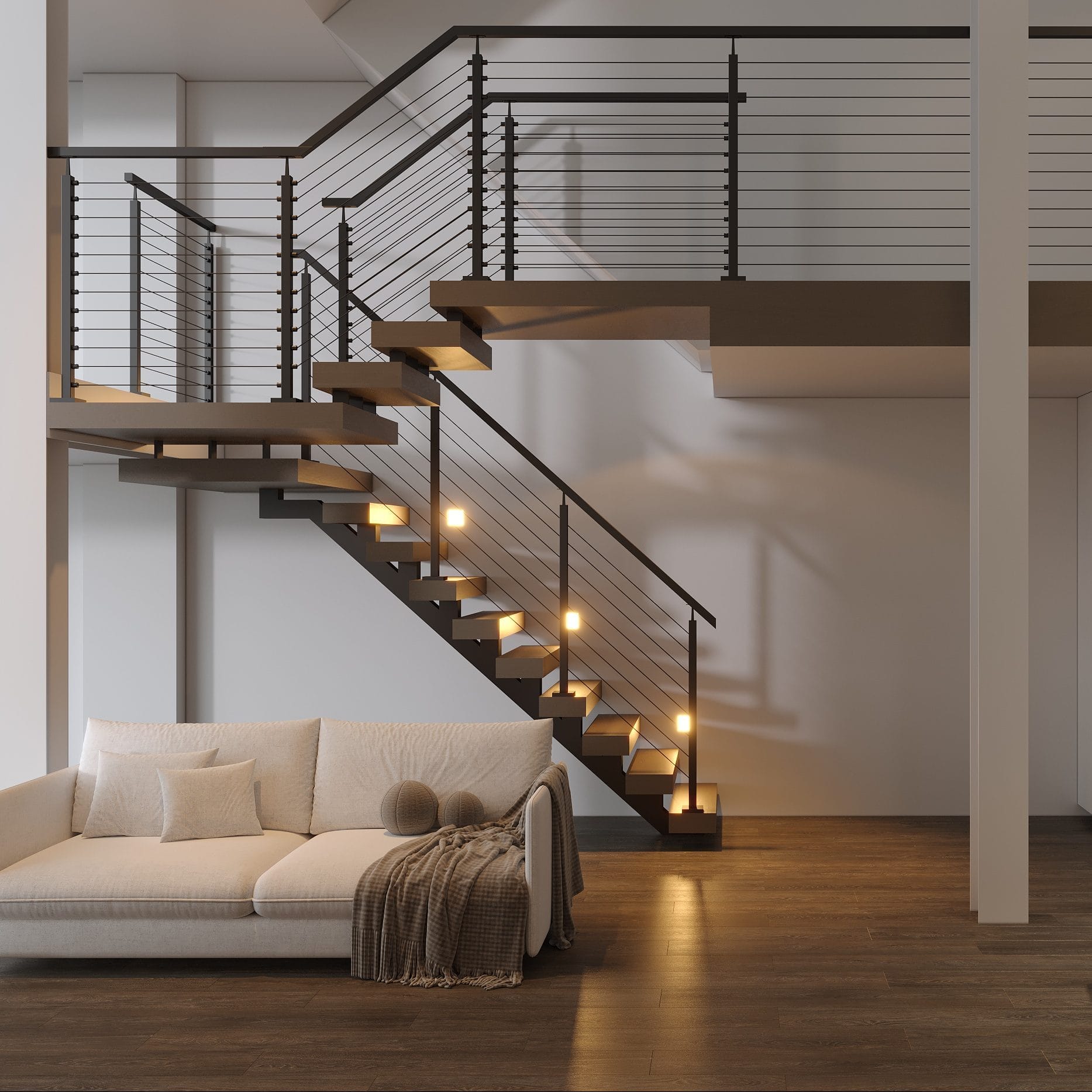 Discover the Brixton staircase by V.P Stairs Ltd, a perfect blend of modern elegance and functional safety, transforming spaces with innovative design.