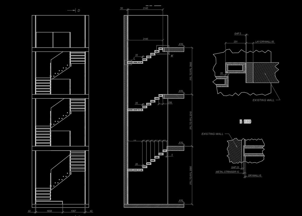 Bespoke staircase blueprint and drawing 5