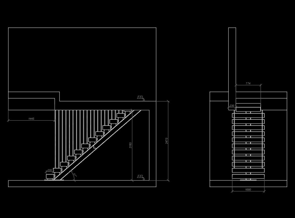 Bespoke staircase blueprint and drawing 11