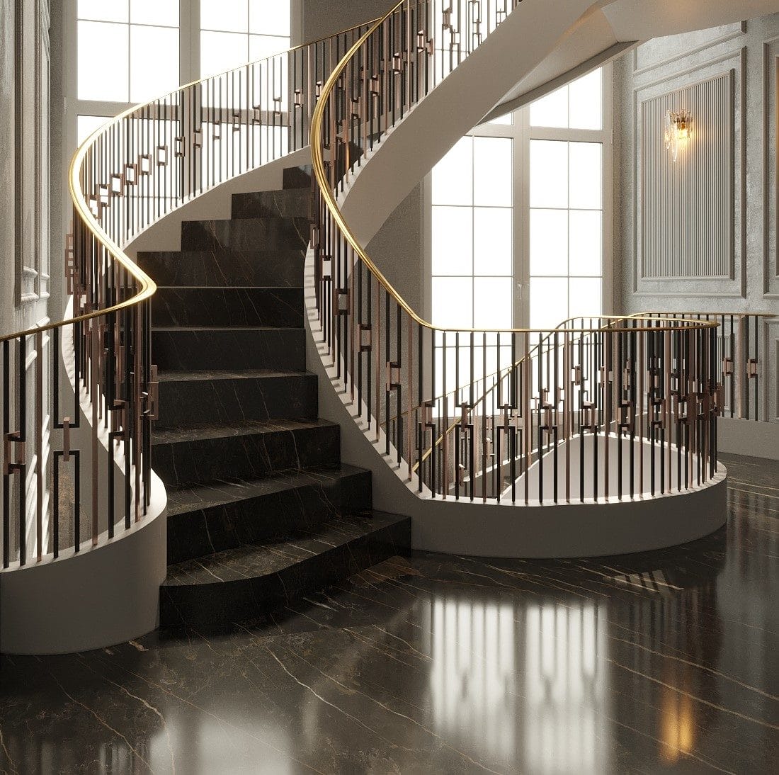 Meet our elegant and luxurious helical staircase