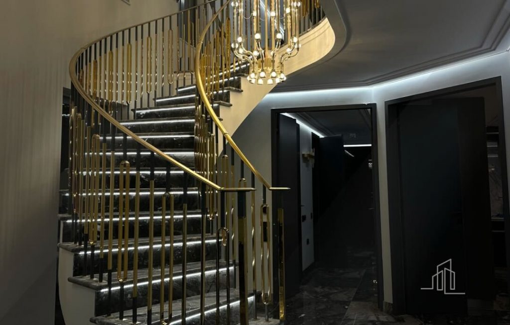 Comparison of staircase materials and their psychological effects on space