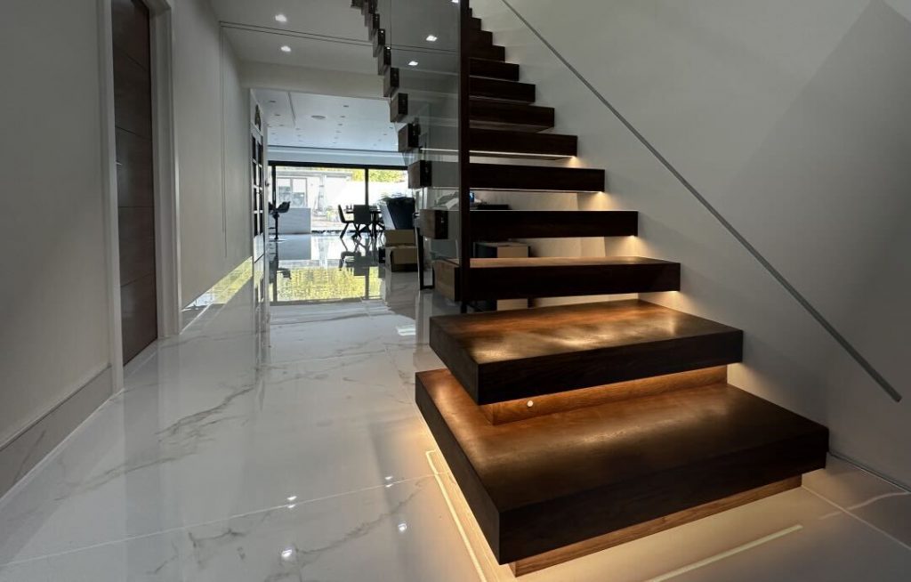 A staircase is often seen as a key element in a room