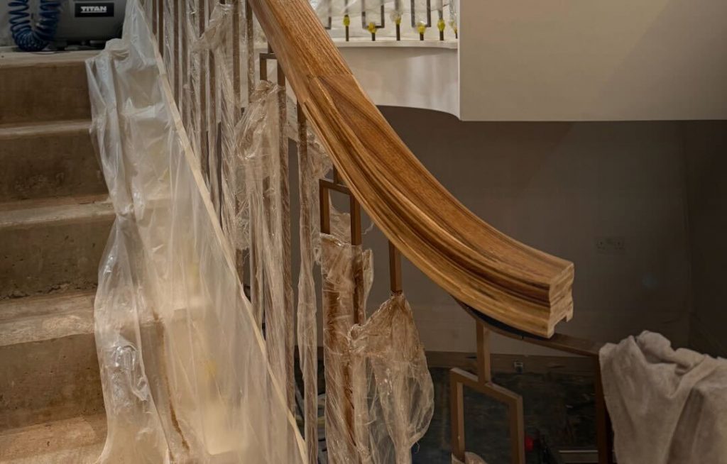 Working with walnut handrails