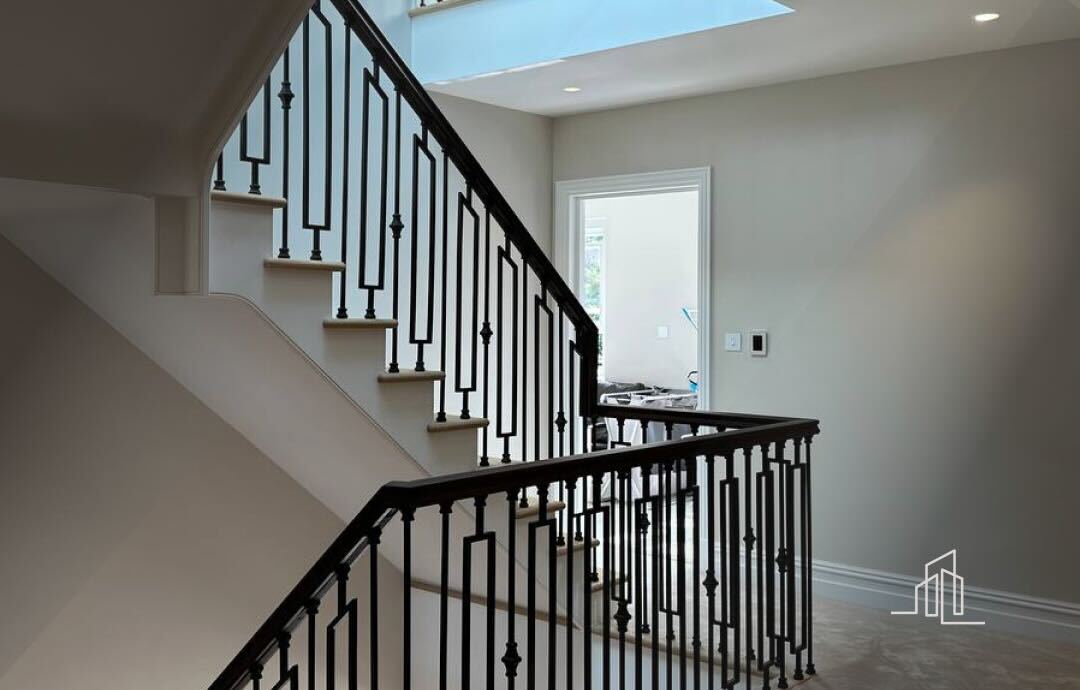Staircase with perfect walnut handrails