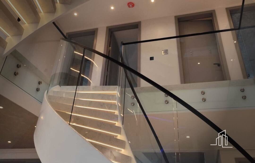 staircase with quartz steps