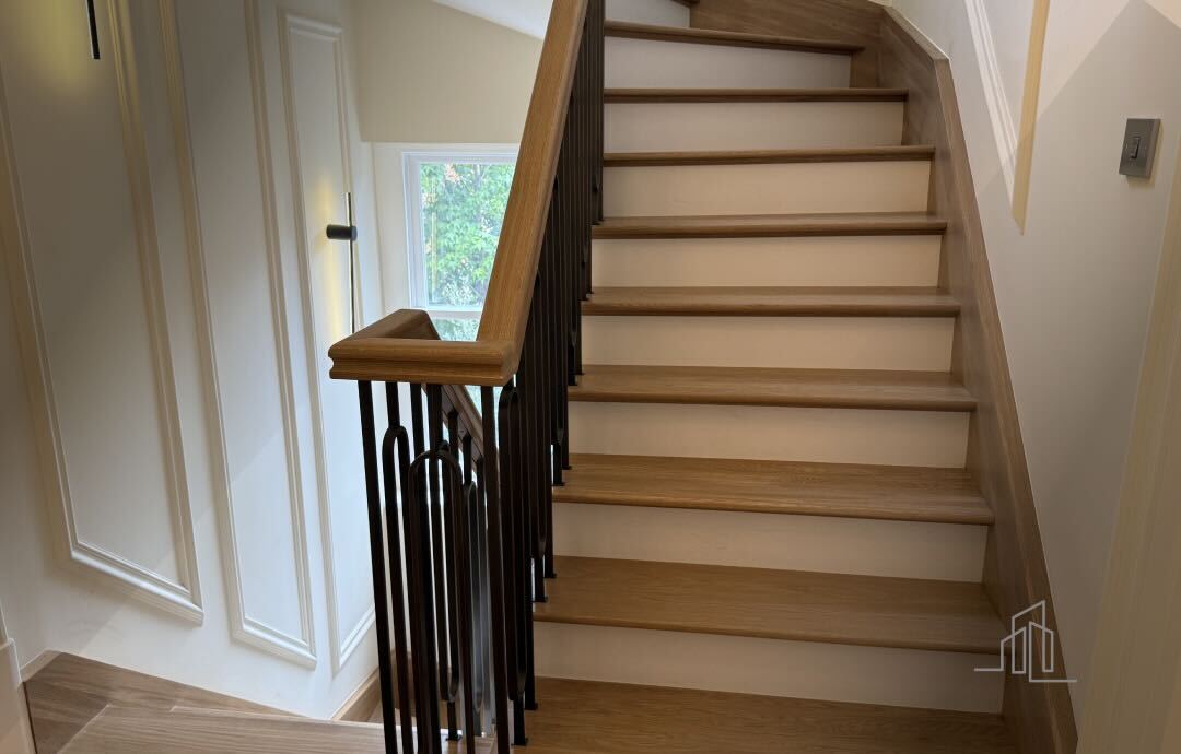 Custom staircase made of premium oak wood