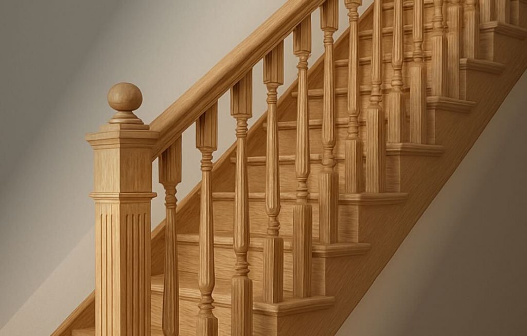 Modern ash wood staircase design in the UK