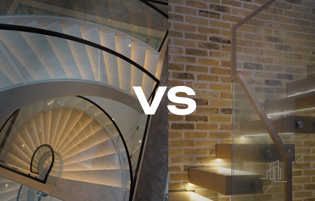 helical VS floating staircase