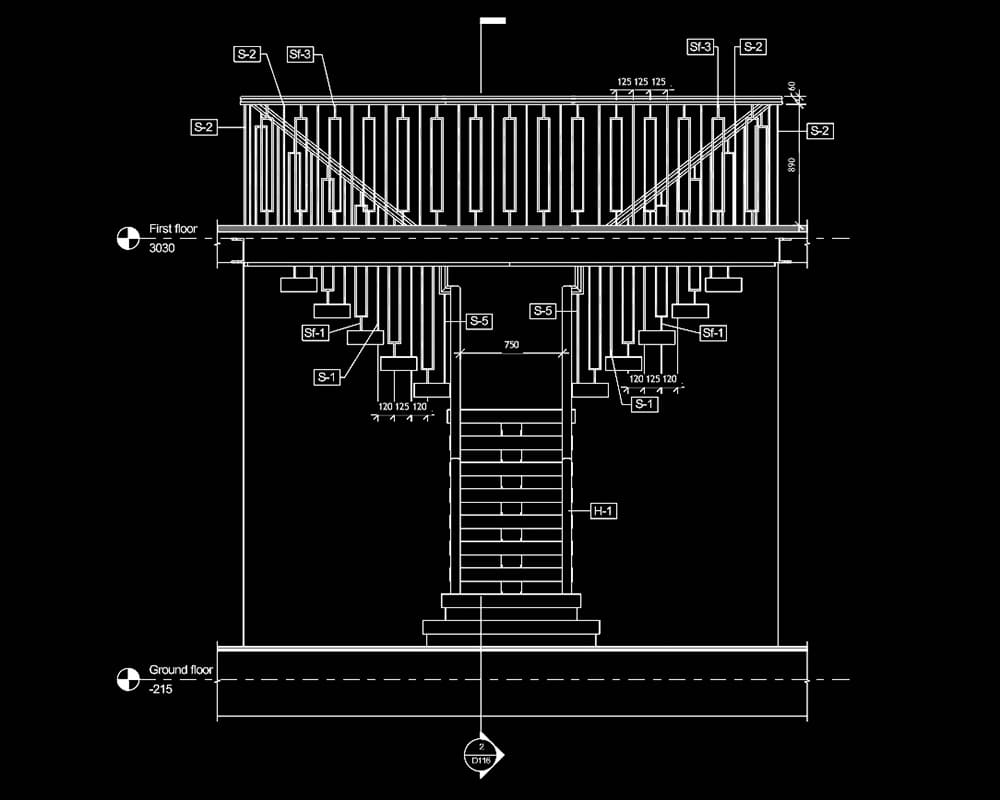 Installation of customised marble steps on load-bearing steel staircase structure
