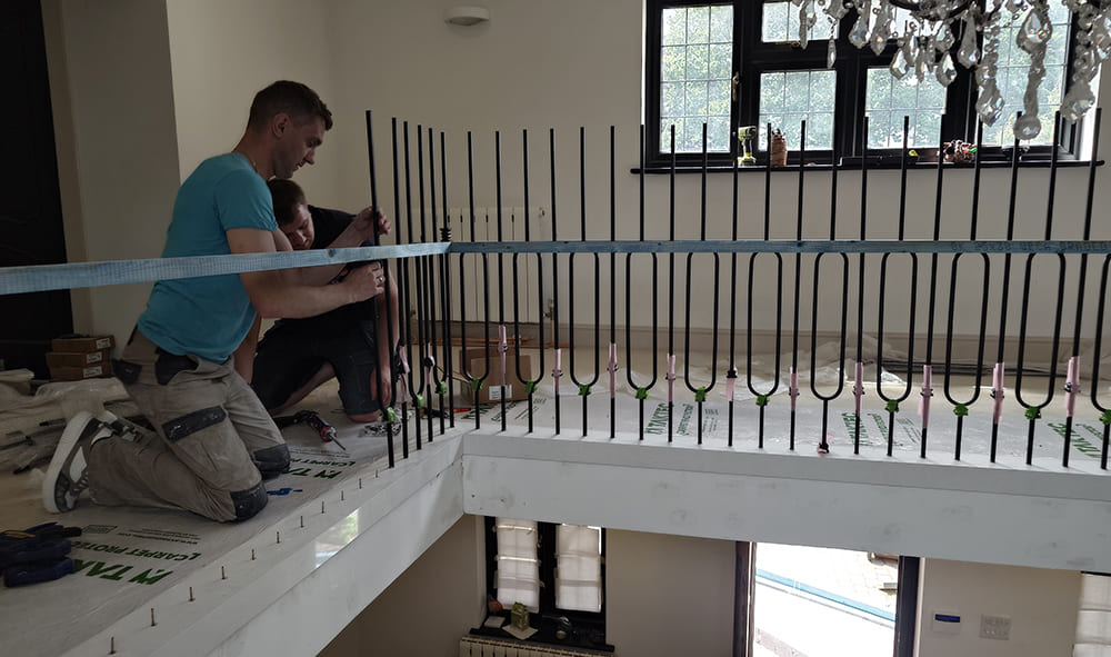 Steel structural spine of Peterborough staircase designed to support 250kg per tread