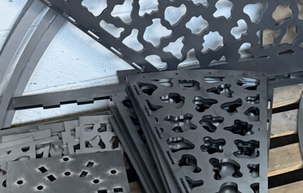 Metal blanks for use in an outdoor staircase project