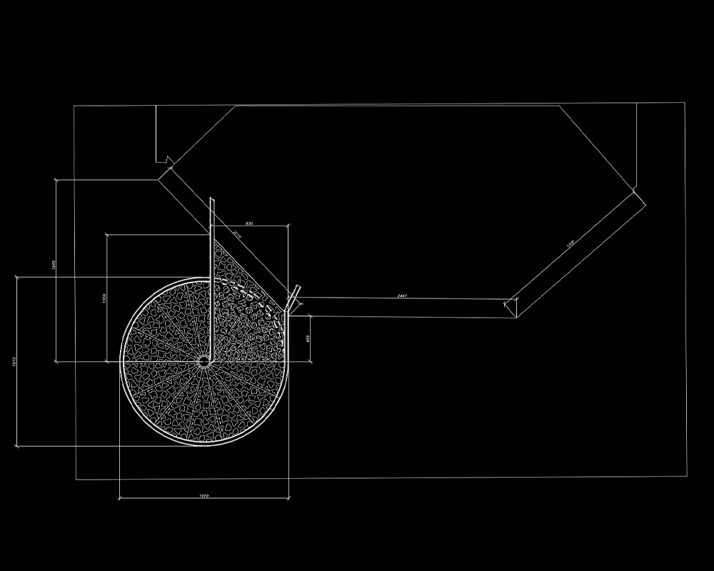 Architectural outdoor staircase as garden focal point