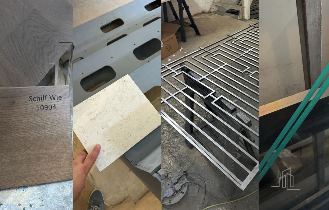 range of materials for covering metal frame stairs