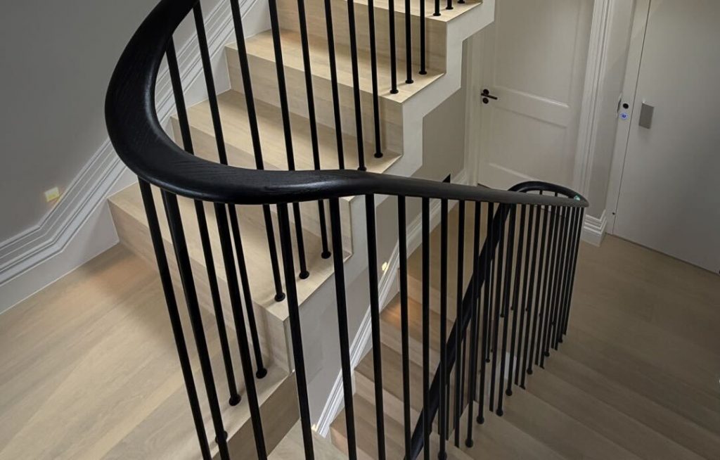 convenient handrails on the stairs