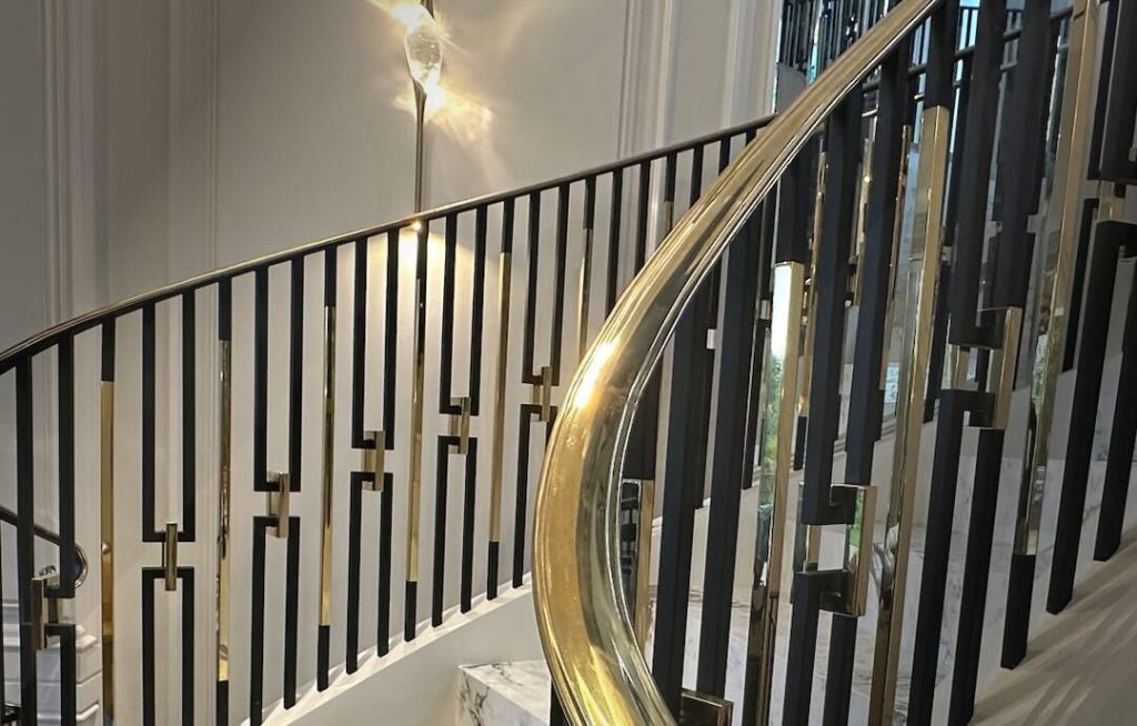 covering the balustrade with a thin layer of real gold