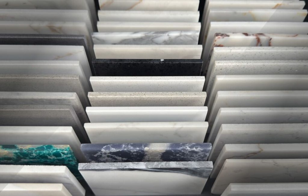 samples of marble slabs for use in stairs