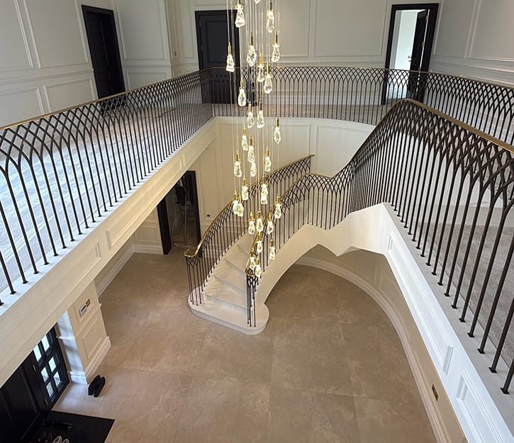 Bespoke Metal Balustrade with Antique Brass Finish