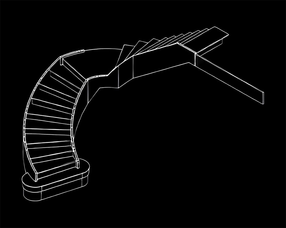 custom staircase design with illuminated quartz treads